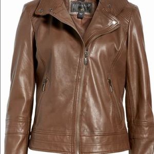 🎉🎉1day sale☀️Bernardo brown leather moto jacket